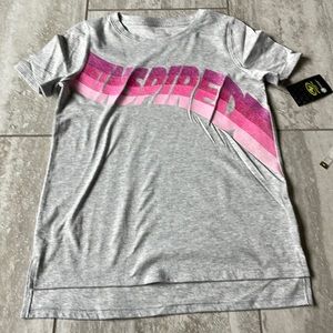 Athletic works Large Gray short sleeves printed INSPIRED,low back